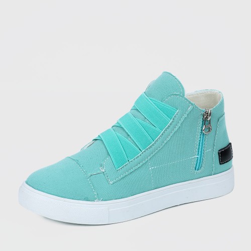 Classic Round Toe Lightweight Canvas Shoe for Ladies - Light Green image