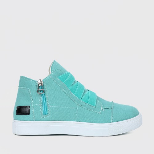 Classic Round Toe Lightweight Canvas Shoe for Ladies - Light Green image
