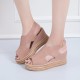 Roman Style Thick Heel Women’s Heel Sandals - Brown image