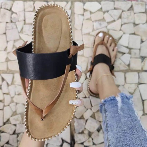 Casual Cross Border Style Women’s Flip Flop Slippers - Black |image