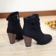 Zipper Closure Martin Style Ankle Boots for Women - Black image