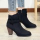 Zipper Closure Martin Style Ankle Boots for Women - Black image