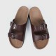 Trendy Double Breasted Flat Mule Slipper For Women - Brown image