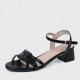 Stylish Cross Border Style Low Heeled Sandals for Women - Black image