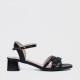 Stylish Cross Border Style Low Heeled Sandals for Women - Black image