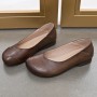 Retro Style Soft Sole Slip On Flat Shoe for Women - Brown