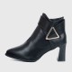 Trendy Martin Style Pointed Toe Boots for Women - Black image