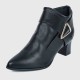 Trendy Martin Style Pointed Toe Boots for Women - Black image