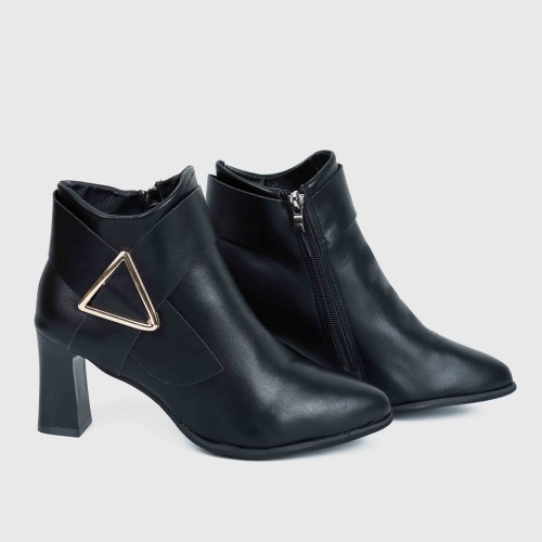 Trendy Martin Style Pointed Toe Boots for Women - Black image