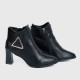 Trendy Martin Style Pointed Toe Boots for Women - Black image