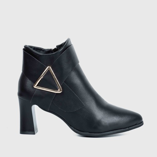 Trendy Martin Style Pointed Toe Boots for Women - Black image