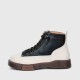 Retro Style Thick Soled High Top Sneakers for Women -Black image