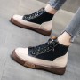 Retro Style Thick Soled High Top Sneakers for Women -Black