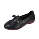 Breathable High Quality Hollow Bow Tie Flat Shoes - Black image