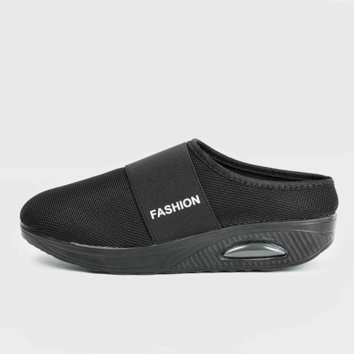 Women’s Light Weight Air Cushion Slip On Slippers - Black image