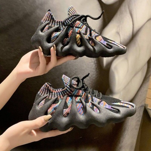 Casual Creative Style Rubber Sole Women's Sneakers - Black image