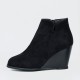 Women’s Classic Pointed Top Wedge High Heel Boots - Black image
