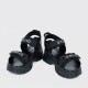 Velcro Closing Thick Soled Wedge Sports Sandals - Black | Image