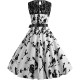 Vintage Fashion Women's Sleeveless Lace Splice Midi Dress - White image