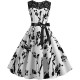 Vintage Fashion Women's Sleeveless Lace Splice Midi Dress - White image