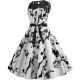 Vintage Fashion Women's Sleeveless Lace Splice Midi Dress - White image