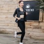 Casual Three Piece Zipper Closure Tracksuit for Women - Black