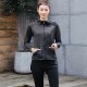 Casual Three Piece Zipper Closure Tracksuit for Women - Black image