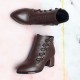 Side Zipper Closure Korean Style Boots for Women - Brown image