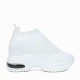Thick Sole Breathable Casual Mesh Sneakers for Women - White image