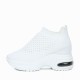 Thick Sole Breathable Casual Mesh Sneakers for Women - White image