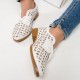 Bowknot Rubber Sole Slip On Loafers for Women - White image