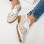 Bowknot Rubber Sole Slip On Loafers for Women - White