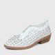 Bowknot Rubber Sole Slip On Loafers for Women - White image