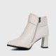 Trendy Martin Style Pointed Toe Boots for Women - Cream image