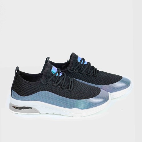 Women’s Slip On Breathable Sole Shiny Casual Shoes - Black image