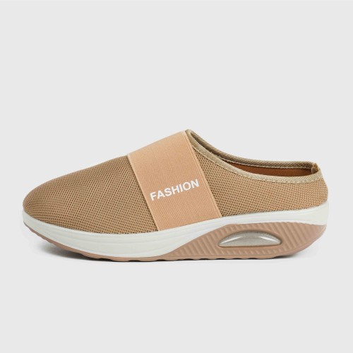 Women’s Light Weight Air Cushion Slip On Slippers - Beige image