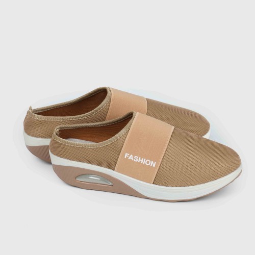 Women’s Light Weight Air Cushion Slip On Slippers - Beige image