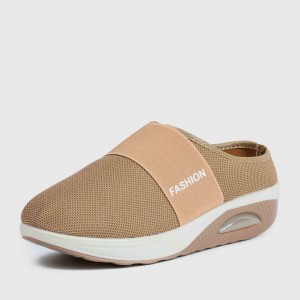 Women’s Light Weight Air Cushion Slip On Slippers - Beige