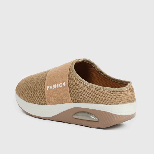 Women’s Light Weight Air Cushion Slip On Slippers - Beige image
