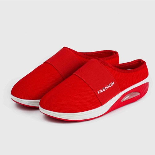 Women’s Light Weight Air Cushion Slip On Slippers - Red image