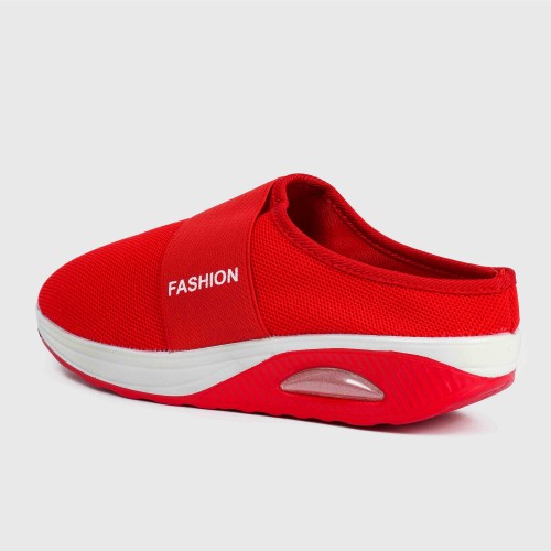 Women’s Light Weight Air Cushion Slip On Slippers - Red image