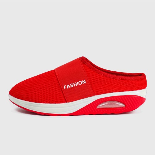 Women’s Light Weight Air Cushion Slip On Slippers - Red image
