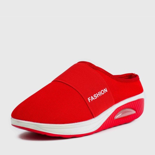 Women’s Light Weight Air Cushion Slip On Slippers - Red image