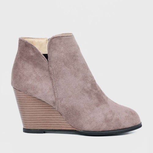 Women’s Classic Pointed Top Wedge High Heel Boots - Dark Brown image