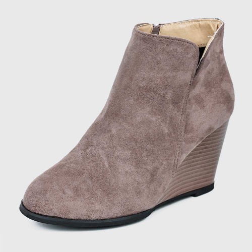 Women’s Classic Pointed Top Wedge High Heel Boots - Dark Brown image