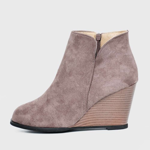 Women’s Classic Pointed Top Wedge High Heel Boots - Dark Brown image