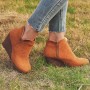 Women’s Classic Pointed Top Wedge High Heel Boots - Brown