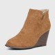 Women’s Classic Pointed Top Wedge High Heel Boots - Brown image
