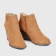 Women’s Classic Pointed Top Wedge High Heel Boots - Brown image
