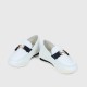 Belt Buckle Round Toe Platform Women's Loafers Shoes - White image